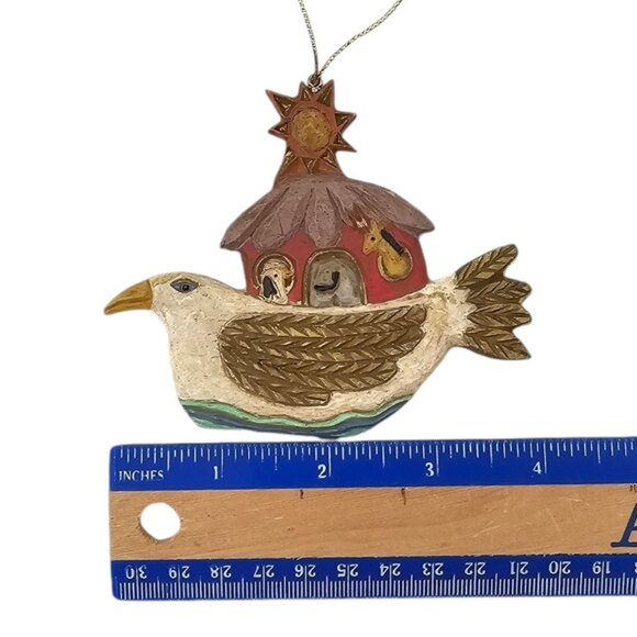 Noahs Ark Peace Dove Star Christmas Ornament Holiday Resin Vintage MCM Decor - Picture 9 of 16